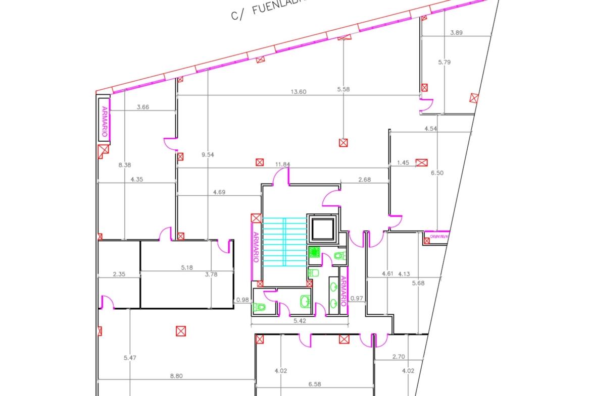 Plano de distribución de oficina en alquiler en Alcorcón