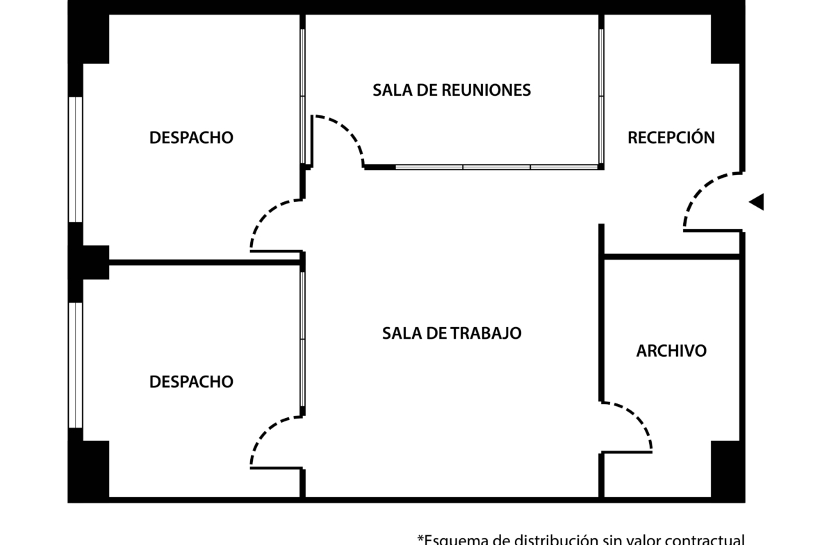 Plano de distribución de oficina en Calle Gamonal de Vallecas