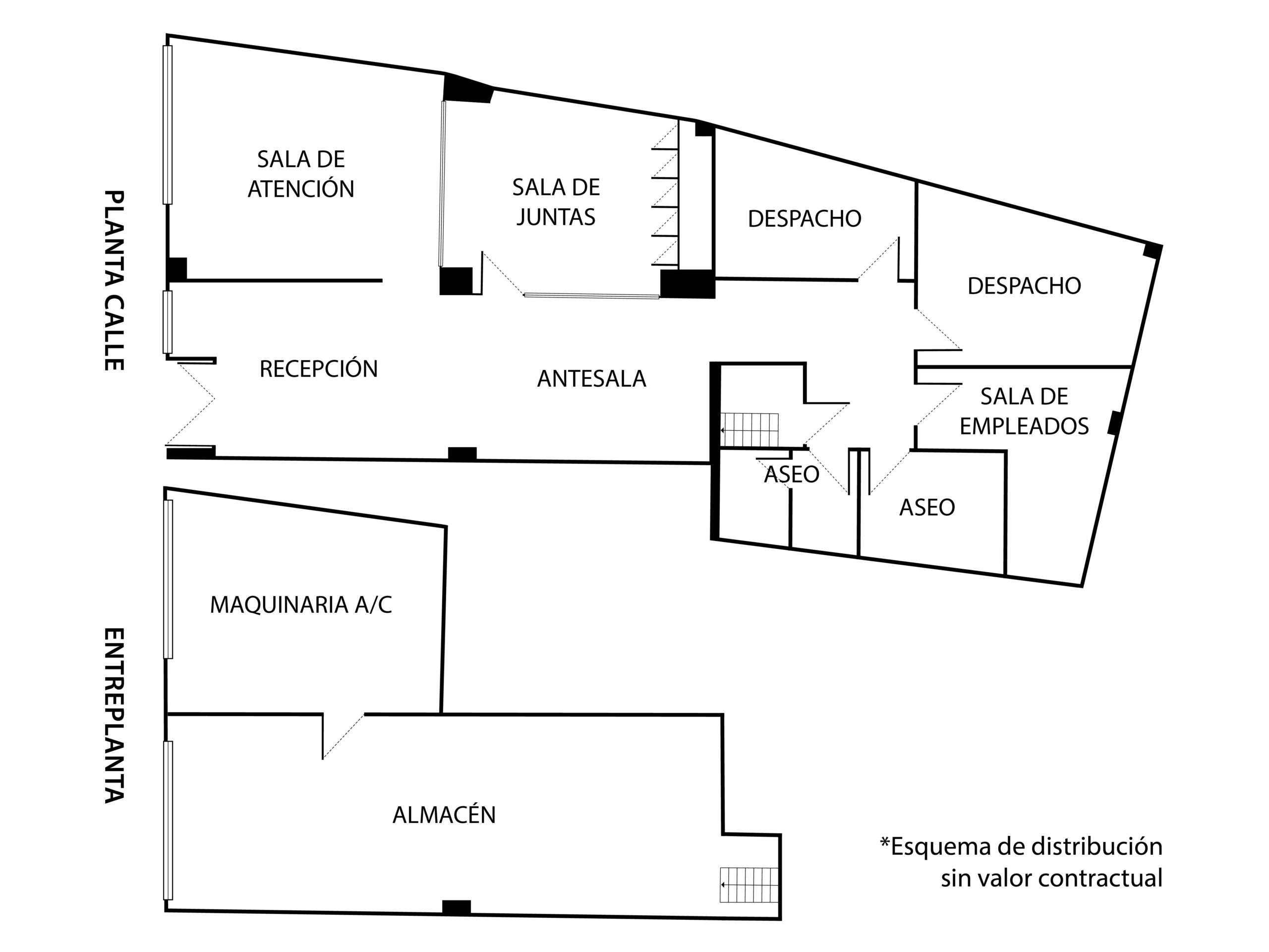 Plano del local comercial en venta en el centro de Alcorcón