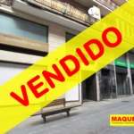Fachada del local en venta en calle Aragón, en el centro de Alcorcón con etiqueta de VENDIDO