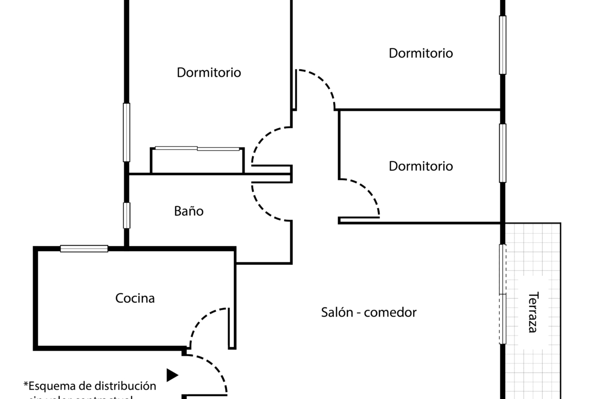 Plano del piso en venta en Alcorcón Centro - Polvoranca