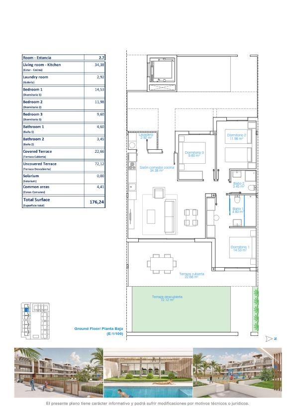 Architectural floor plan of a single-story home with labeled rooms, areas, and a garden terrace overlap area at bottom.