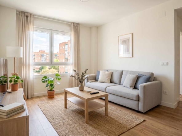 Preparación de vivienda para alquilar en Alcorcón con salón limpio y ordenado