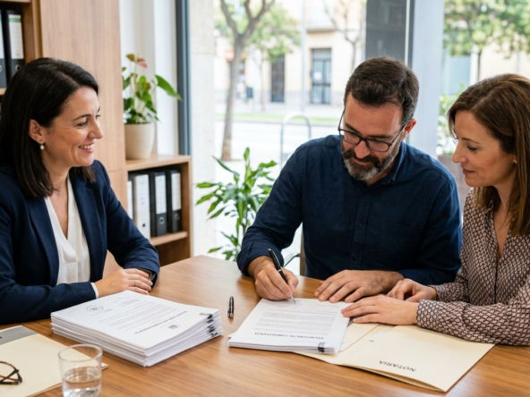 Firma de documentos necesarios para vender una casa en Alcorcón en notaría