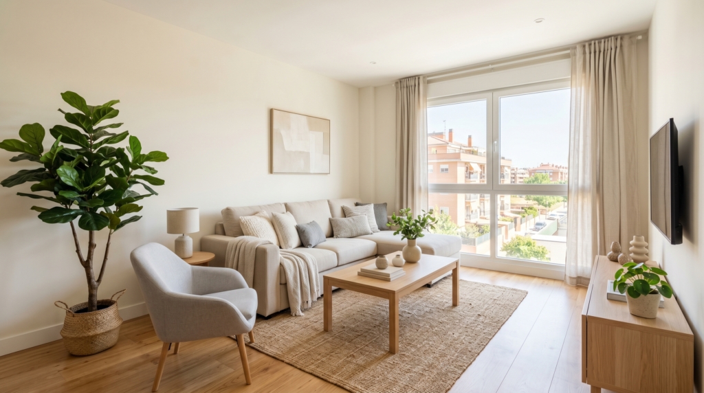 preparar vivienda para vender en Alcorcón salón luminoso ordenado