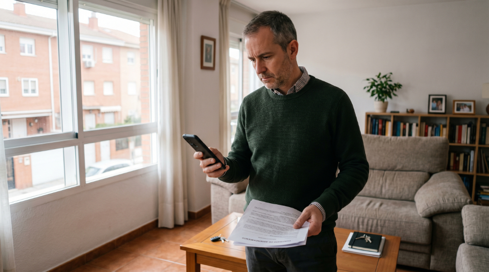 Propietario preocupado en su vivienda por posibles problemas de alquiler en Alcorcón
