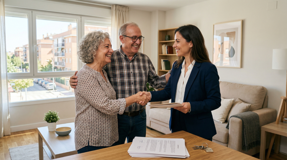 Propietario satisfecho tras vender su vivienda en Alcorcón con ayuda de un agente inmobiliario