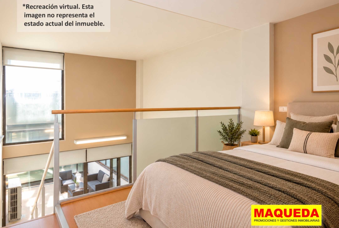 Planta alta del Loft en venta en Alcorcón con home staging virtual