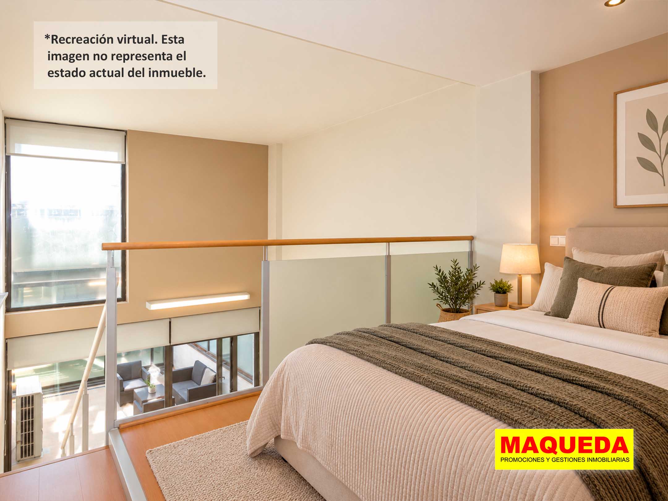 Planta alta del Loft en venta en Alcorcón con home staging virtual