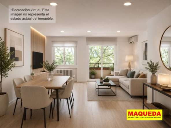 Home staging virtual del piso en venta en el centro de Alcorcón