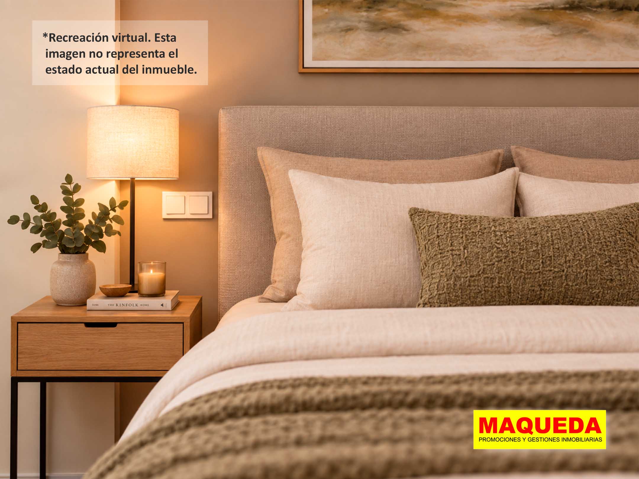 Detalles de la habitación del Loft en venta en Alcorcón con home staging virtual