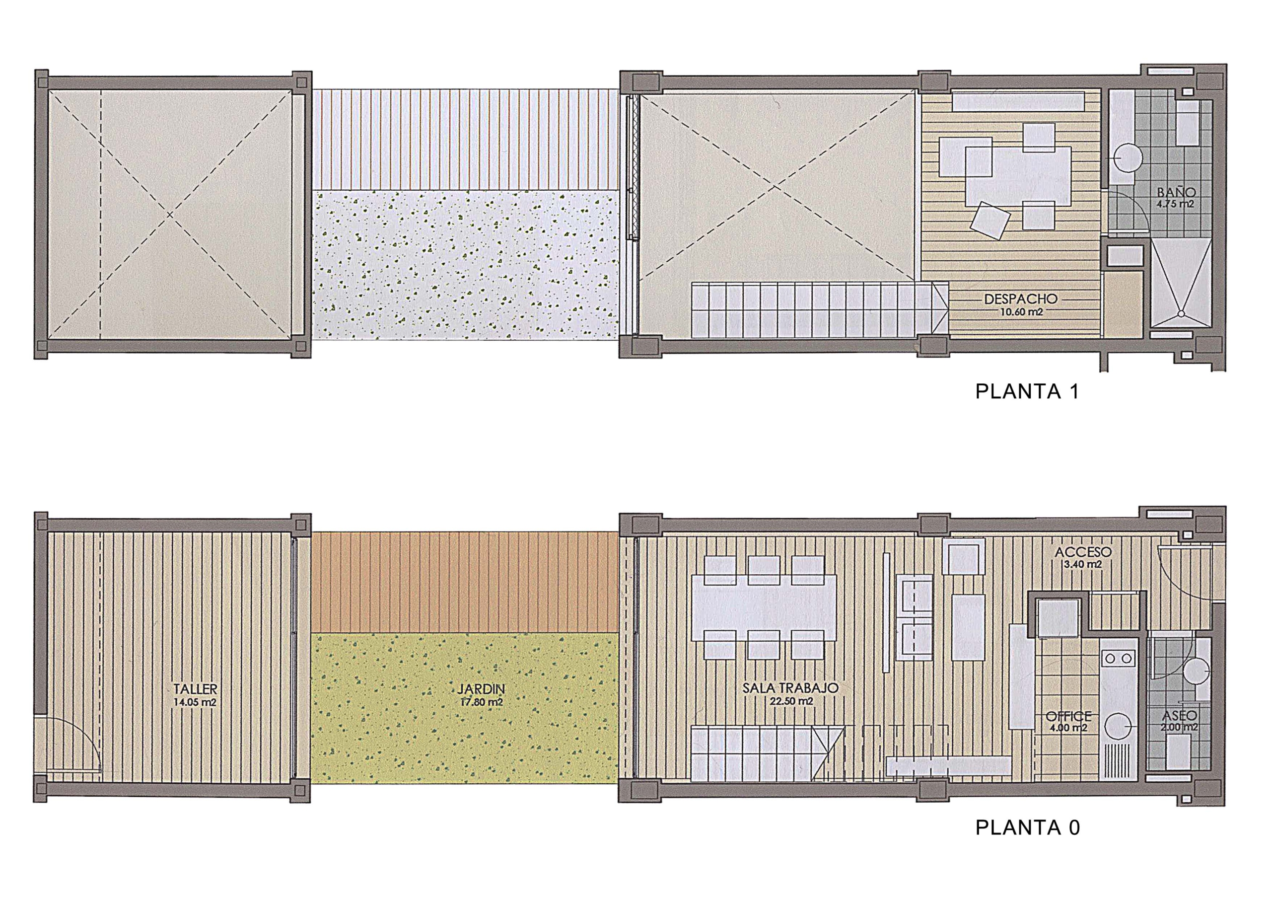 Plano de distribución del Loft en venta en Alcorcón con jardín – Puerta del Sur