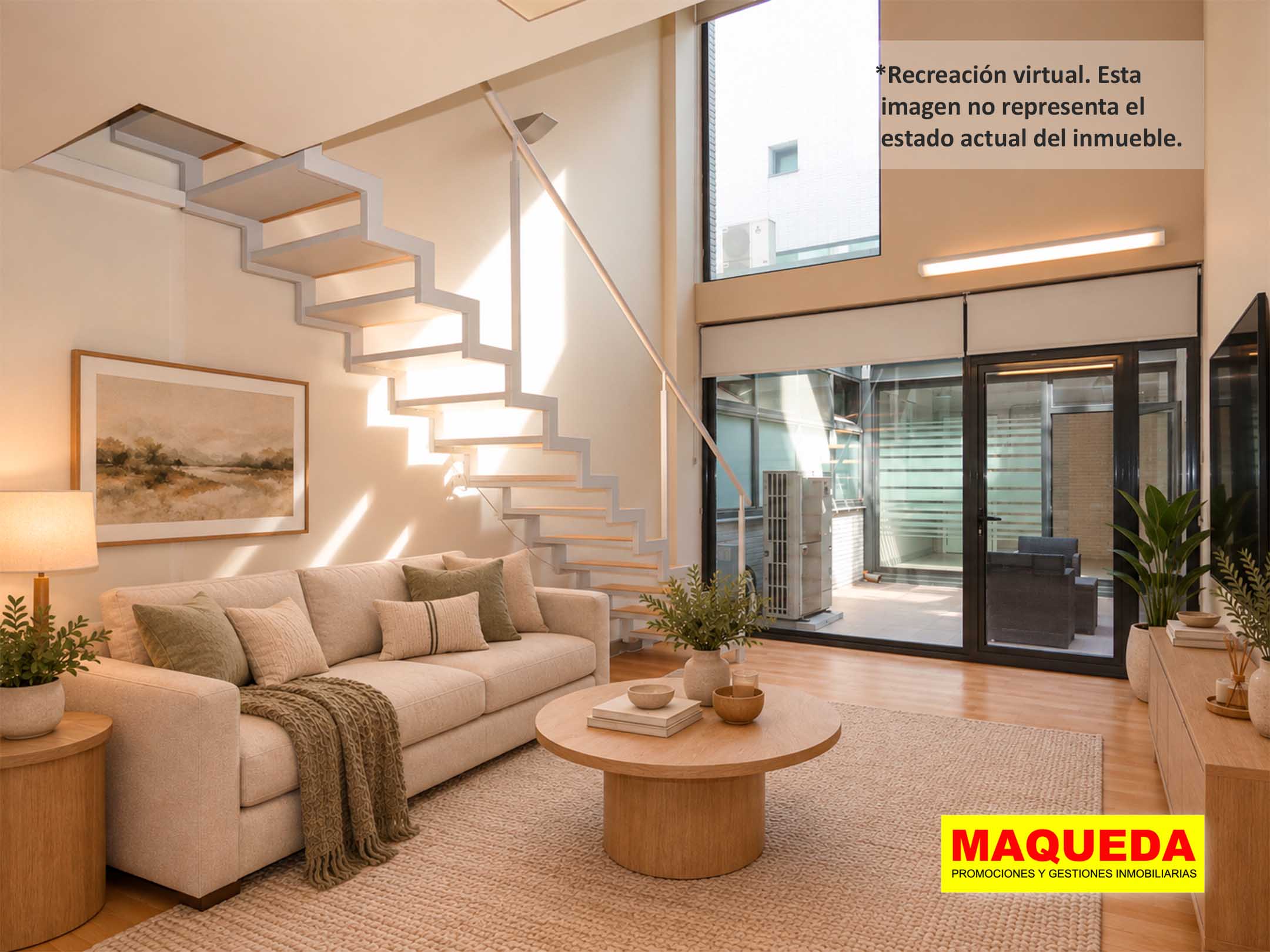 Planta baja del loft en venta en Alcorcón con home staging virtual