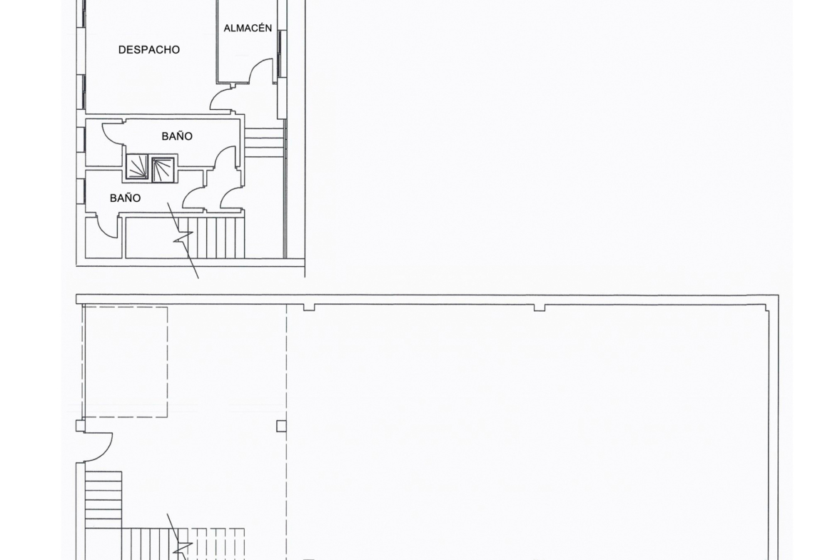 Plano de la nave industrial en alquiler en el polígono Urtinsa de Alcorcón